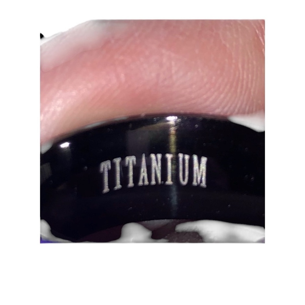 Titanium Black Smooth Finished Band Ring Size 8 Unisex